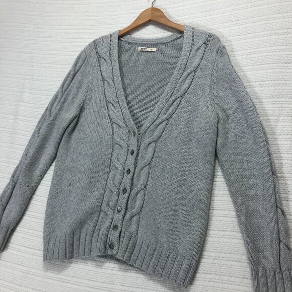 Old Navy Women's Size‎ XL Cable Knit Gray Cardigan Sweater - Picture 1 of 7